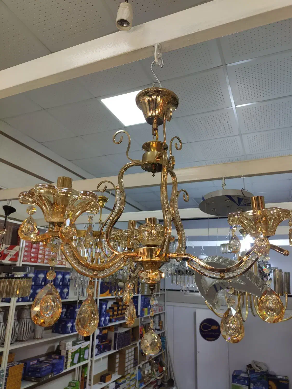 لوستر سه شاخه باراکا|لوستر و چراغ آویز|سنندج, |دیوار