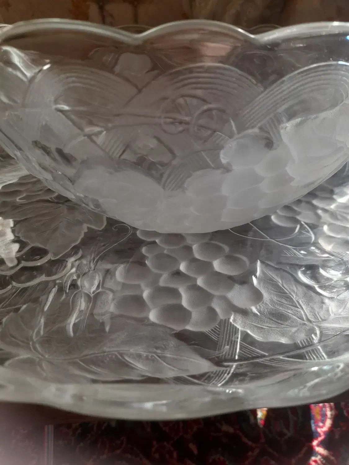 قاب وقدح قدیمی طرح میوه کاملا سالم|صنایع دستی و سایر لوازم تزئینی|قم, قلعه عموحسین|دیوار