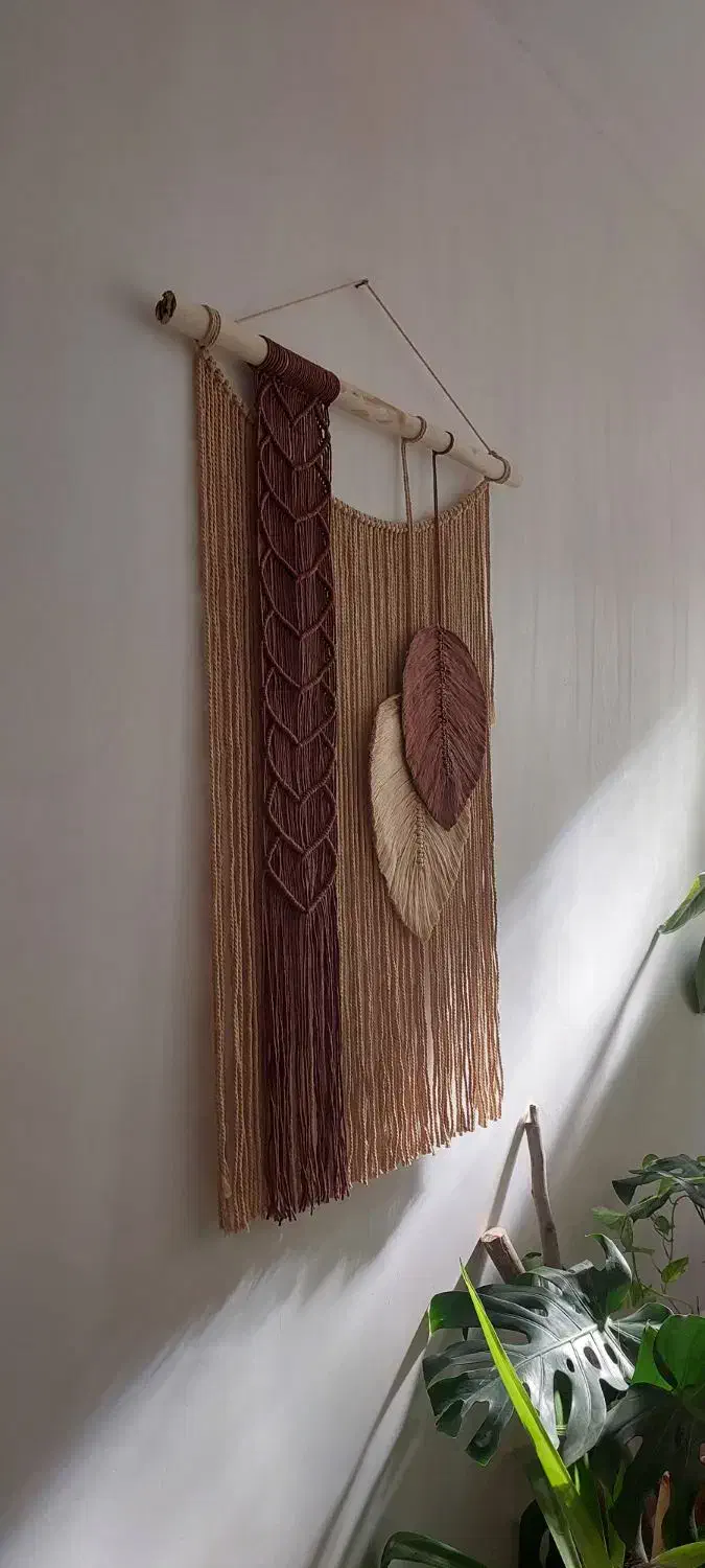 شلف ۴ طبقه مکرومه چوبی|کتابخانه، شلف، قفسه‌های دیواری|قم, زنبیل آباد|دیوار