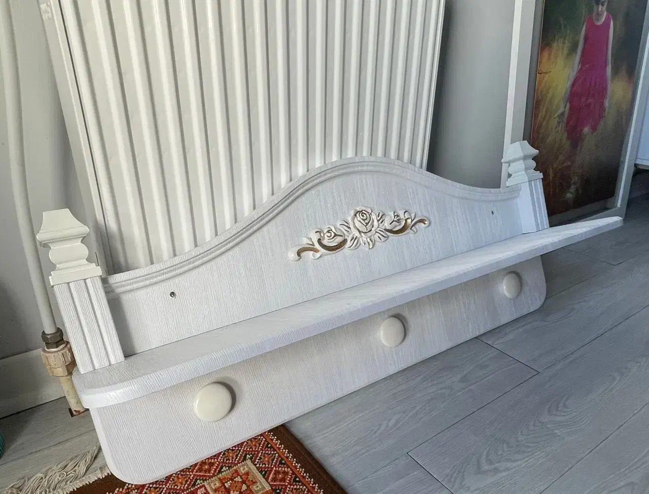 دراور با آینه و یک عدد شلف برند ساحل چوب مدل لیدی|تخت و سرویس خواب|ساری, |دیوار