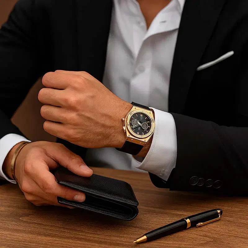 ساعت مچی Hublot طلایی صفحه مشکی مدل C70 تخفیف|ساعت|اهواز, کیانپارس |دیوار