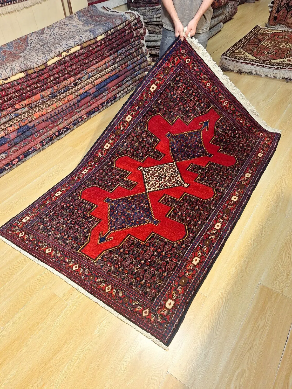 قالیچه سنندج اعلاء تمام رنگ گیاهی|فرش|تهران, سلسبیل شمالی|دیوار