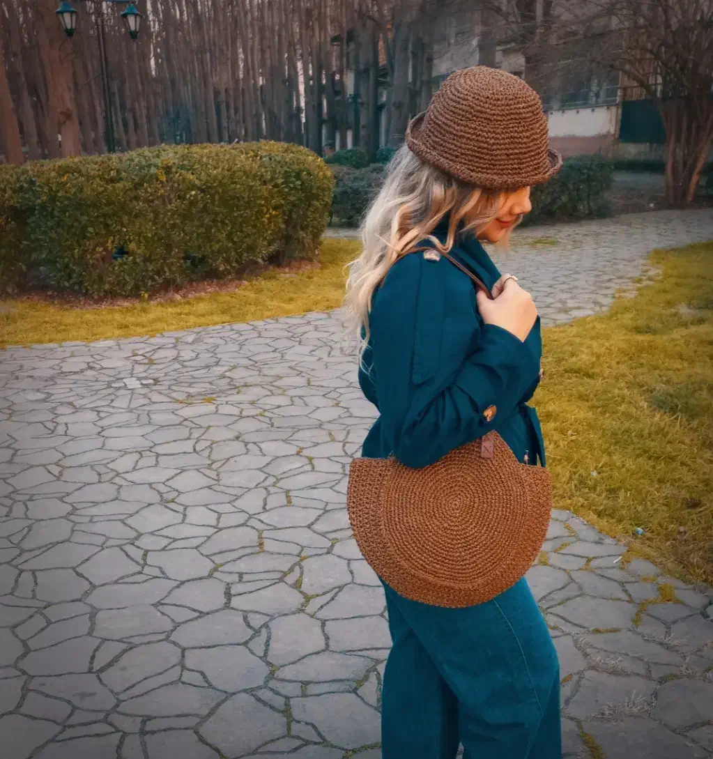 ست کیف و کلاه رافیا|کیف، کفش، کمربند|رشت, نظری|دیوار