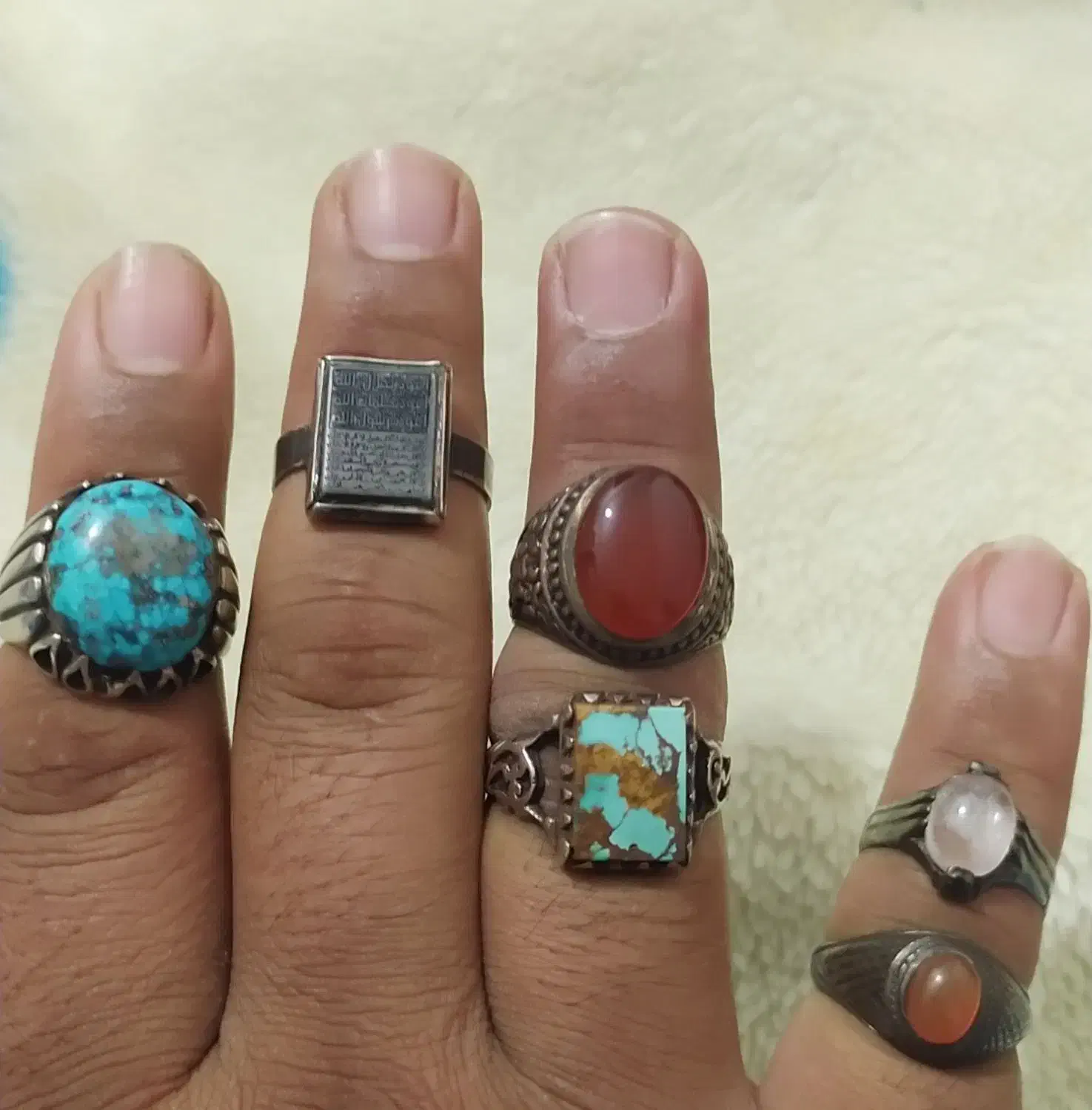 چند تا انگشتر با سنگ اصلی|جواهرات|بهبهان, |دیوار