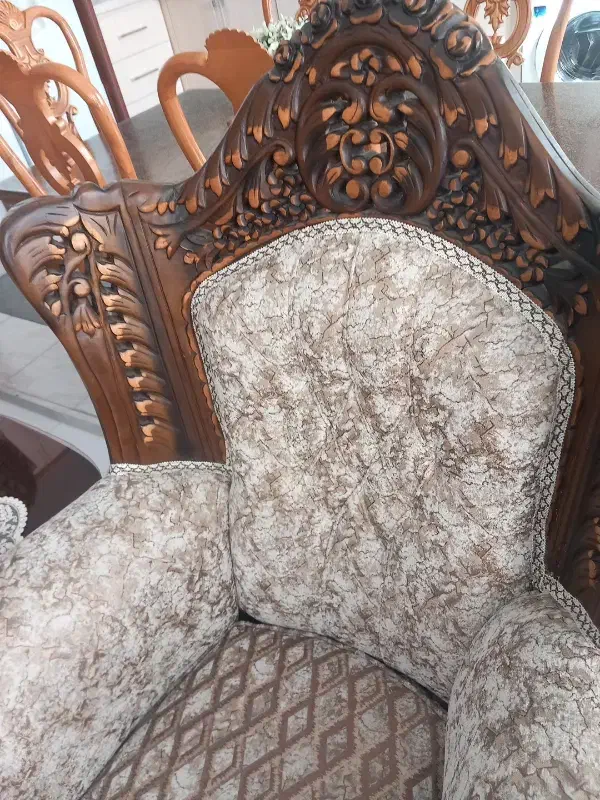 مبل سلطنتی دورو منبت چوب گردو تمیز|مبلمان خانگی و میز عسلی|اندیشه, اندیشه فاز ۱|دیوار