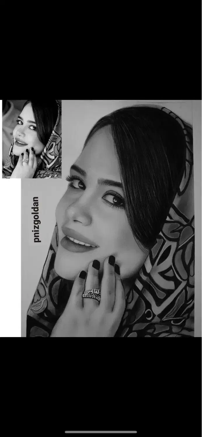 نقاشی چهره طراحی یلدا|تابلو، نقاشی، عکس|شیراز, تاچارا|دیوار