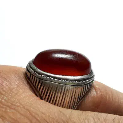 انگشتر نقره سنگ عقیق اصل یمنی|جواهرات|کاشان, شهرک انقلاب|دیوار