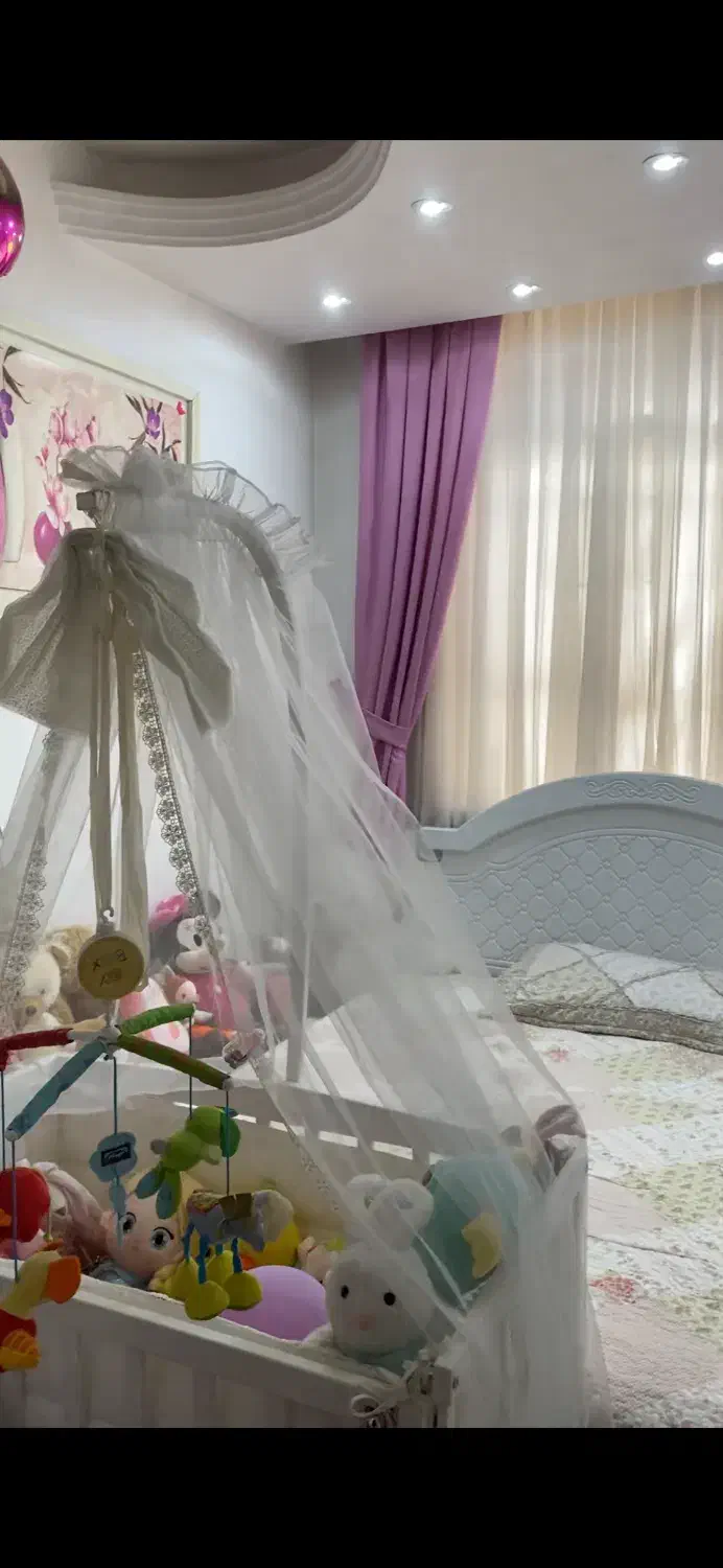 تخت کنار مادر مدل فرشته دارای حالت گهواره|تخت و سرویس خواب|ری, دیلمان|دیوار