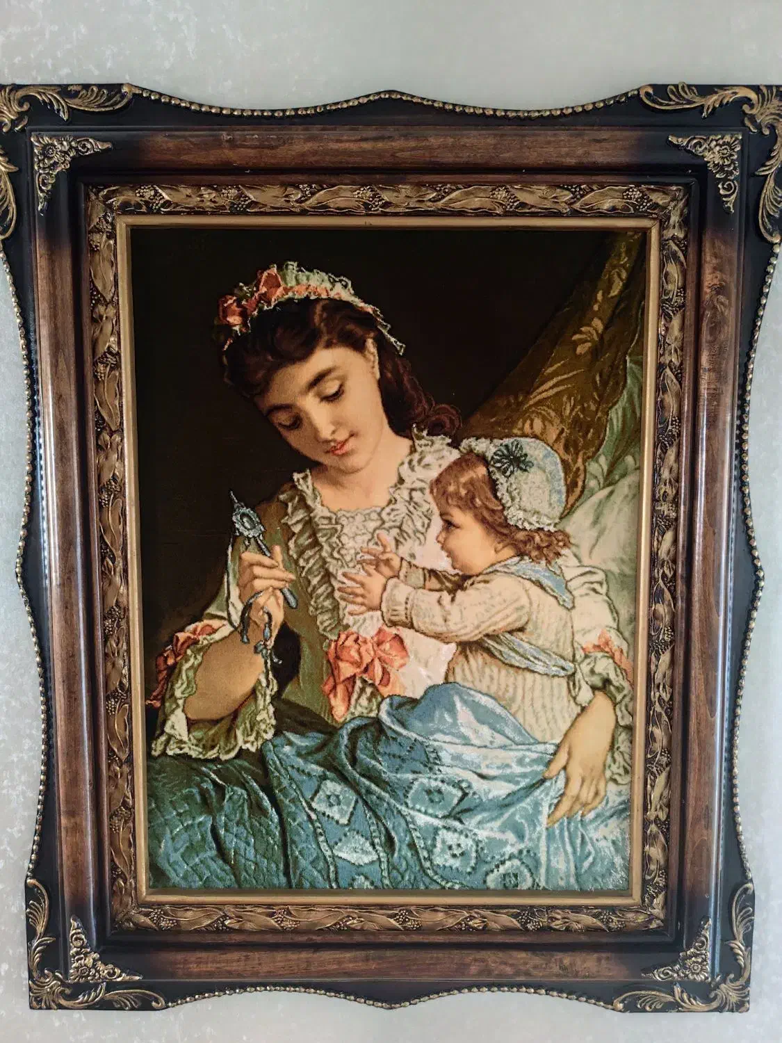 تابلو فرش دستبافت چله ابریشم مهرمادر (چاخچاخا)|تابلو فرش|تبریز, |دیوار