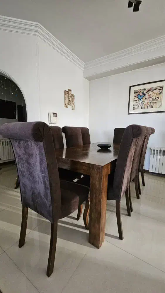 میزنهارخوری۸نفره با صندلی|میز و صندلی غذاخوری|مشهد, نیروی هوایی|دیوار