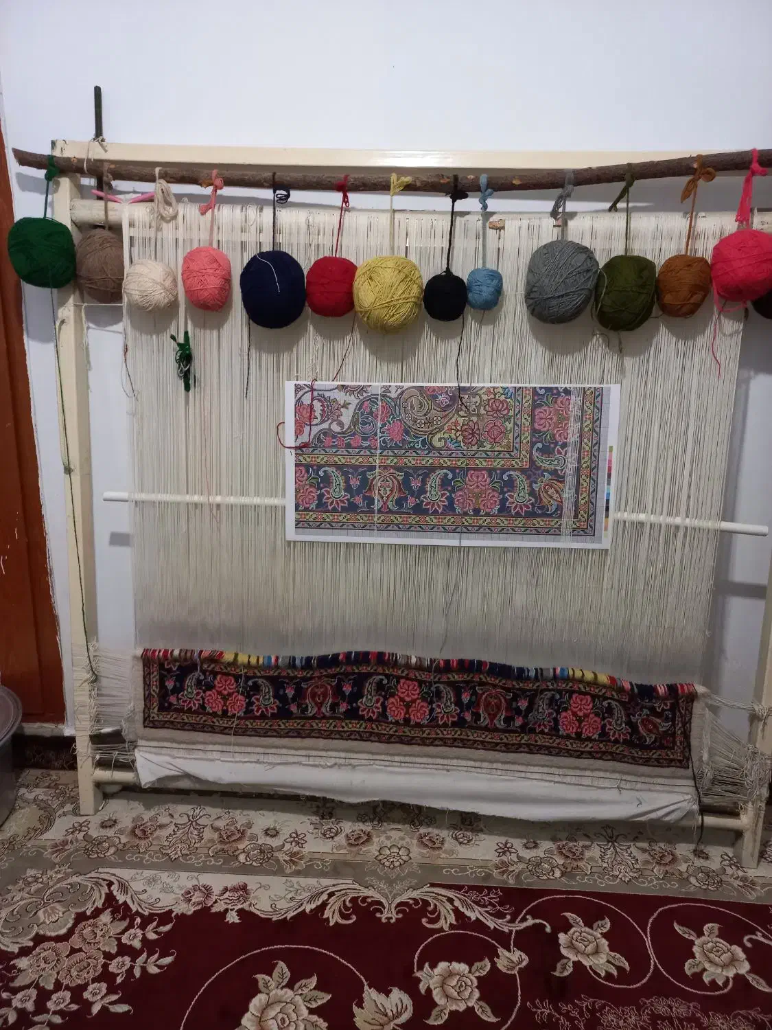 قالی ابریشم|فرش|اسدآباد, |دیوار