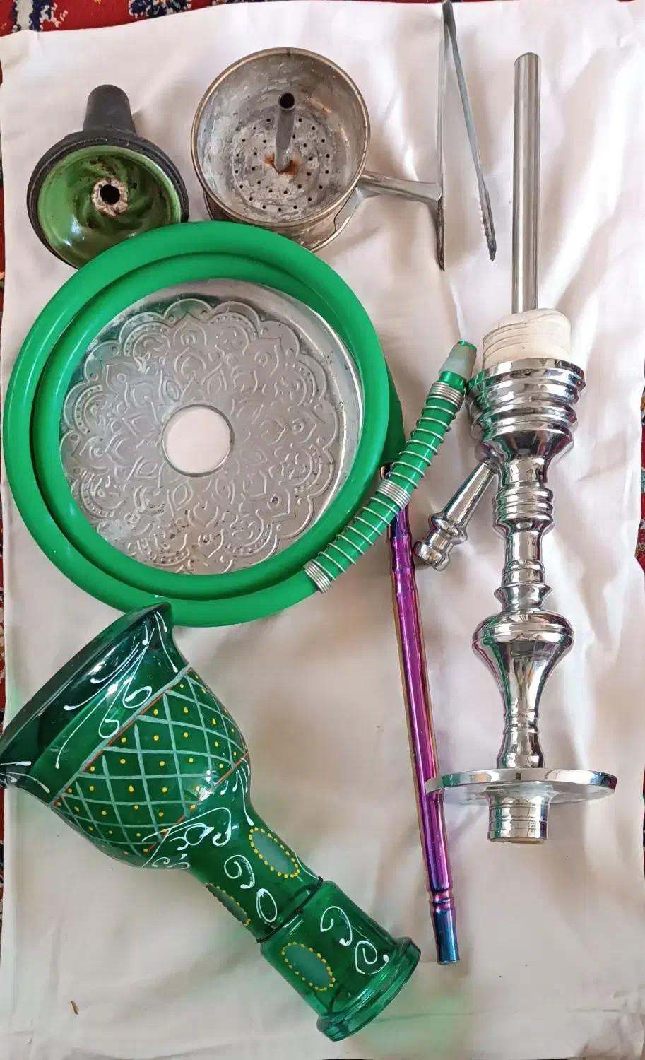 قلیان برنجی با کیف محافظه دار|زیورآلات و اکسسوری|اردکان, |دیوار