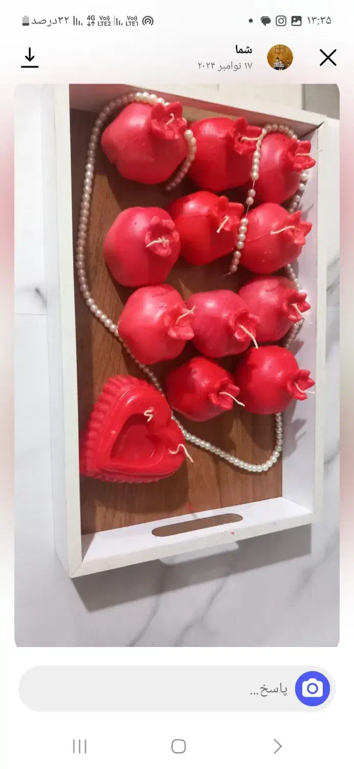 شمع انار یلدا|صنایع دستی و سایر لوازم تزئینی|علیآباد کتول, |دیوار