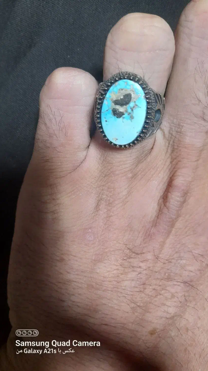 انگشتر مردانه فیروزه اصل نیشابور|جواهرات|رشت, چمارسرا|دیوار