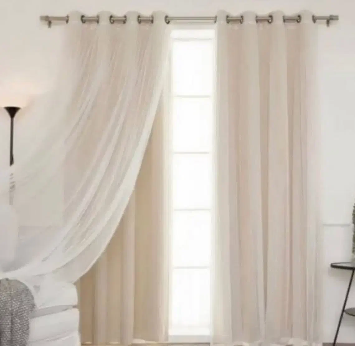 پرده حریر با زیر پرده ای|پرده، رانر، رومیزی|رشت, دیلمان|دیوار