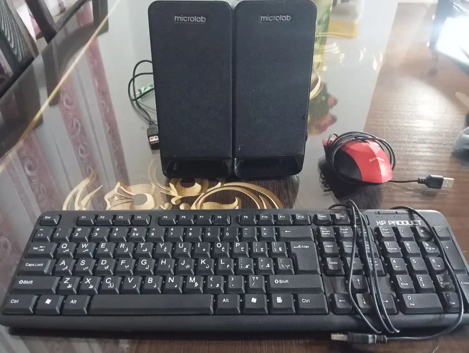 کیبورد و موس با اسپیکر Microlab|قطعات و لوازم جانبی رایانه|بندر انزلی, شهرک 29 فروردین نیروی دریایی|دیوار