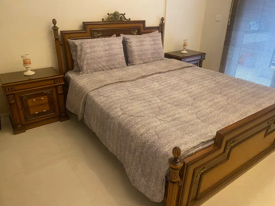 سرویس خواب دو نفره تمام چوب|تخت و سرویس خواب|قزوین, |دیوار