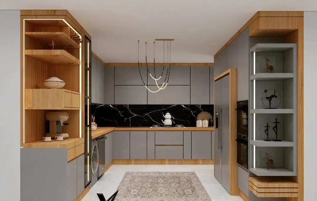 کابینت آشپزخانه و کمددیواری قفسه بندی باmdfوچوب|خدمات پیشه و مهارت|اردبیل, |دیوار