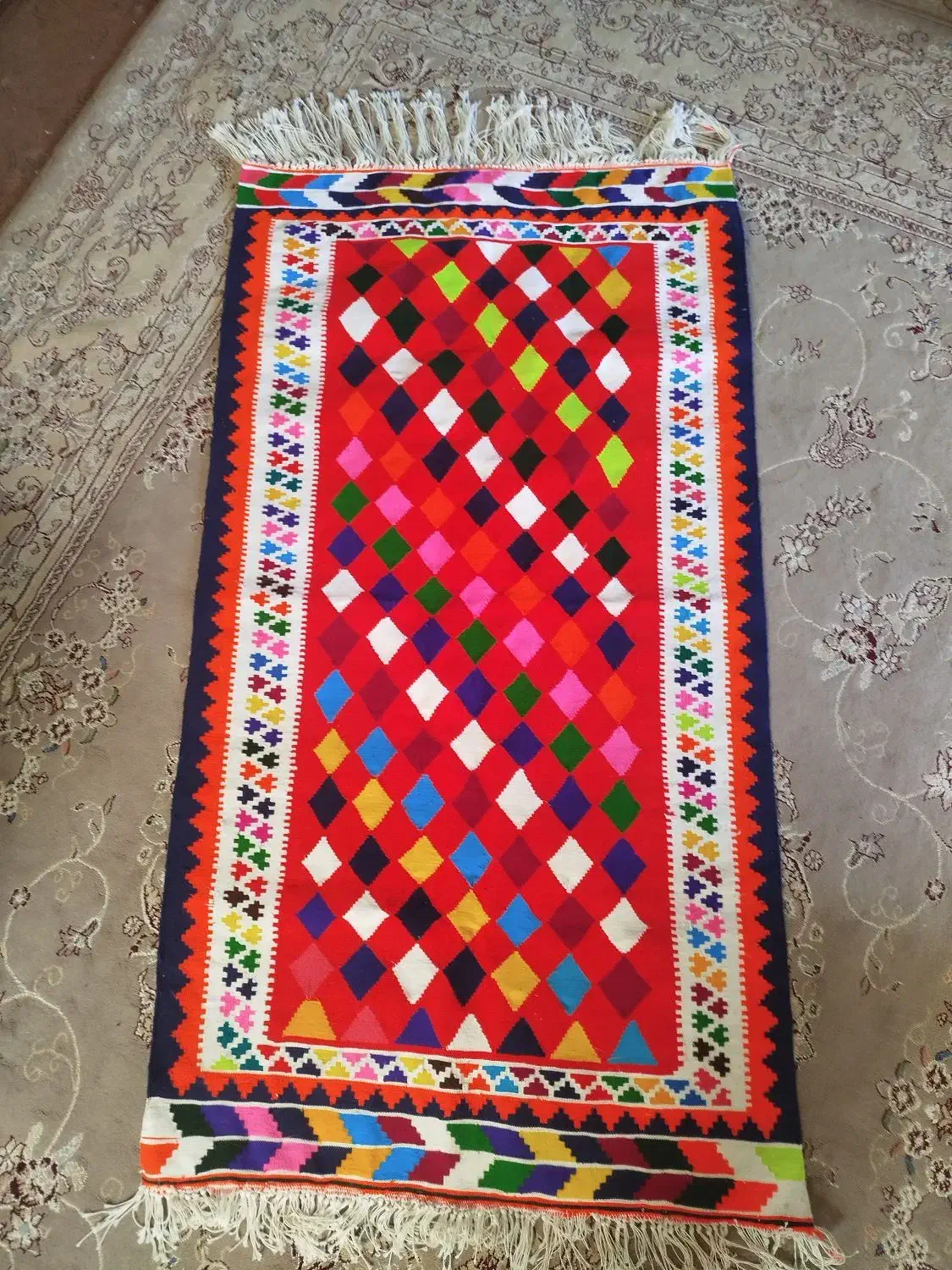 گلیمچه دست بافت|گلیم، جاجیم، گبه|شیراز, فاضل|دیوار