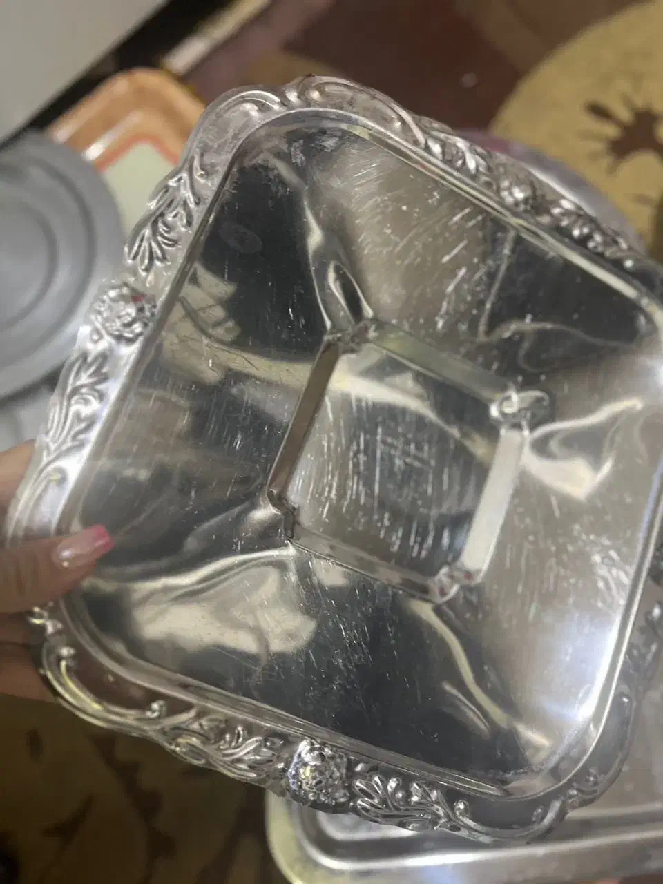 سینی گرده بزرگ و سینی زیر سماور و میوه خوری باهم|ظروف سرو و پذیرایی|تهران, شهرک دانشگاه|دیوار