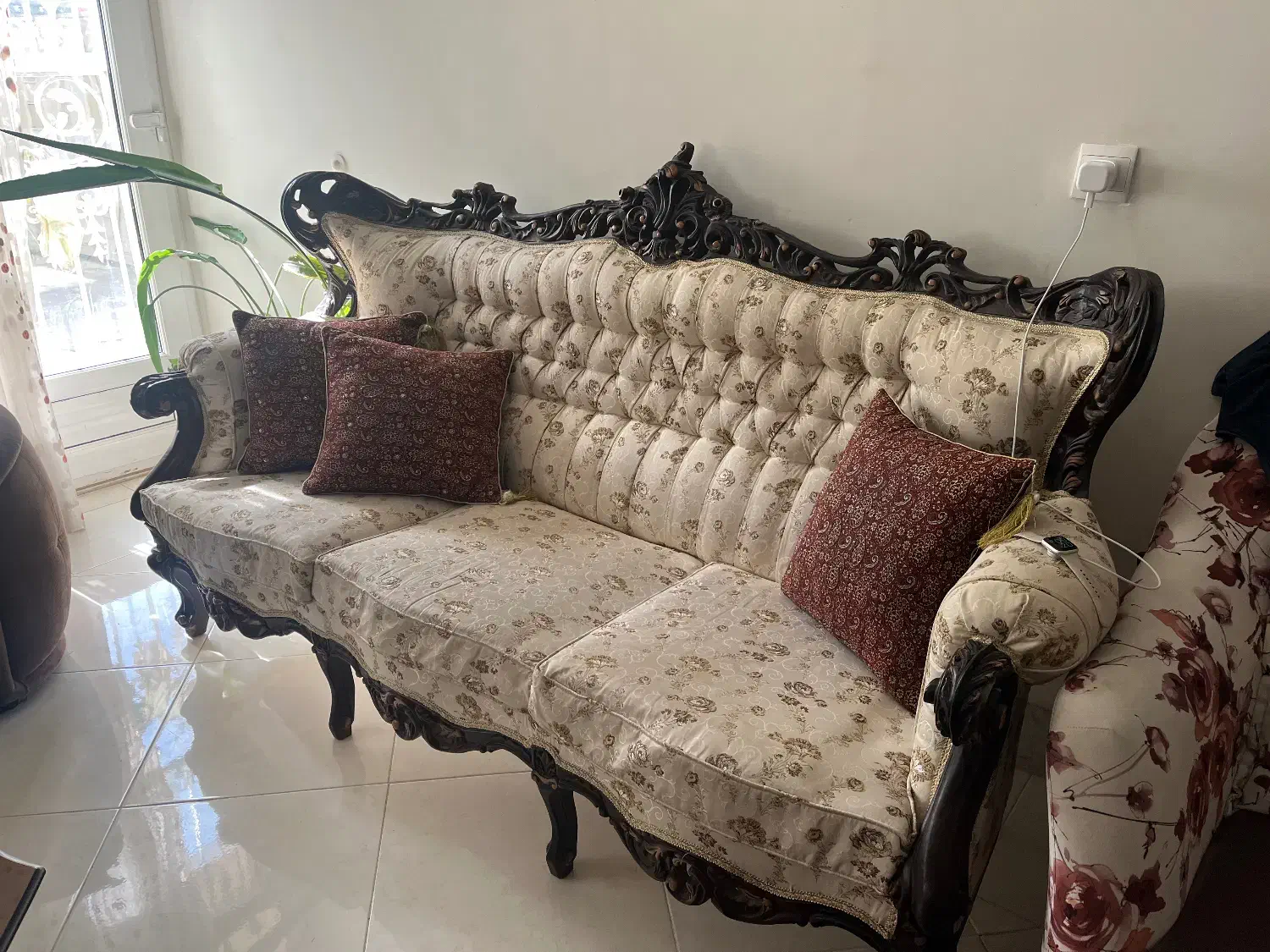 مبل استیل ۹نفره چوب گردو|مبلمان خانگی و میز عسلی|ابهر, |دیوار