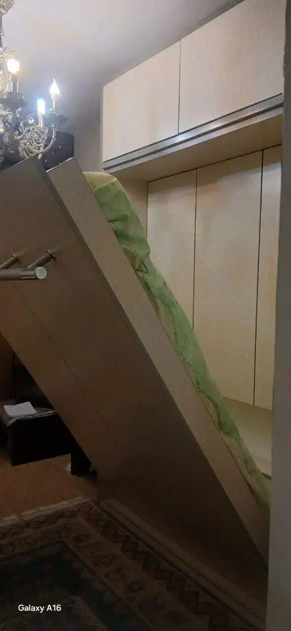 تخت خواب کم جا چوب جمع شو|تخت و سرویس خواب|فشم, |دیوار