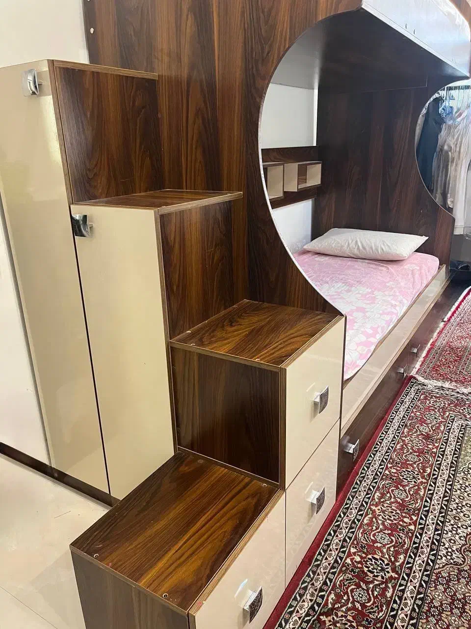 تختخواب دو طبقه چوبی|تخت و سرویس خواب|یزد, |دیوار