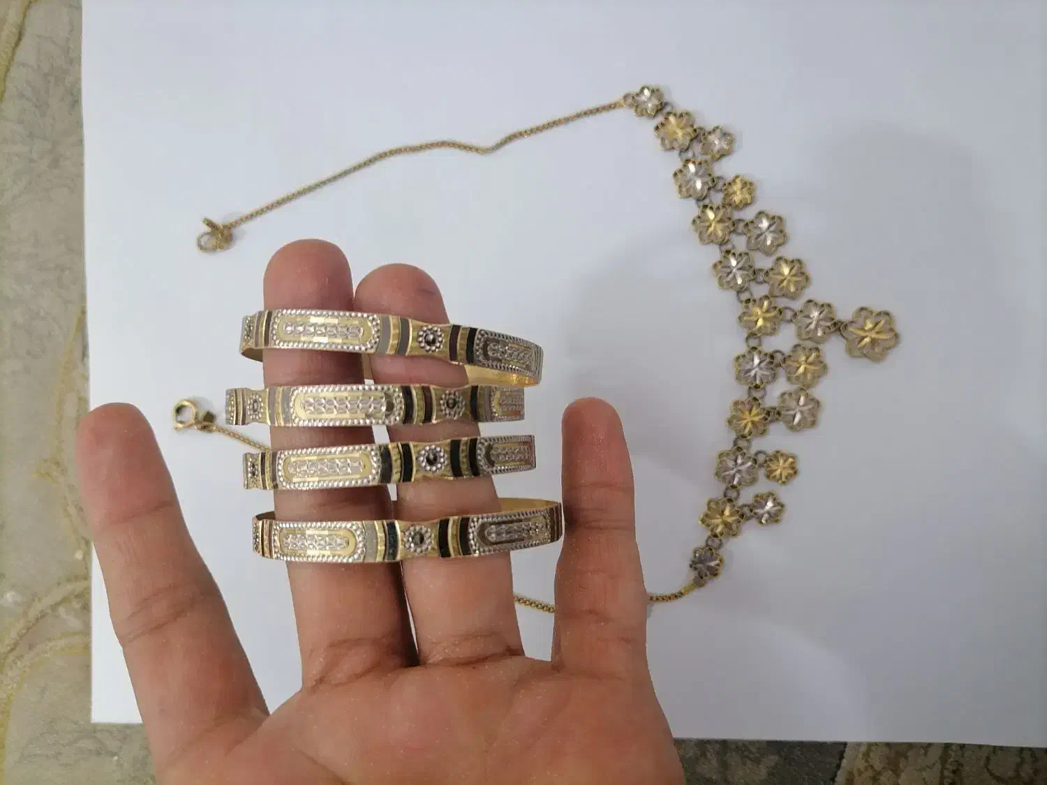 گوشواره النگو انگشتر و گردنبند طلا|جواهرات|بیرجند, |دیوار