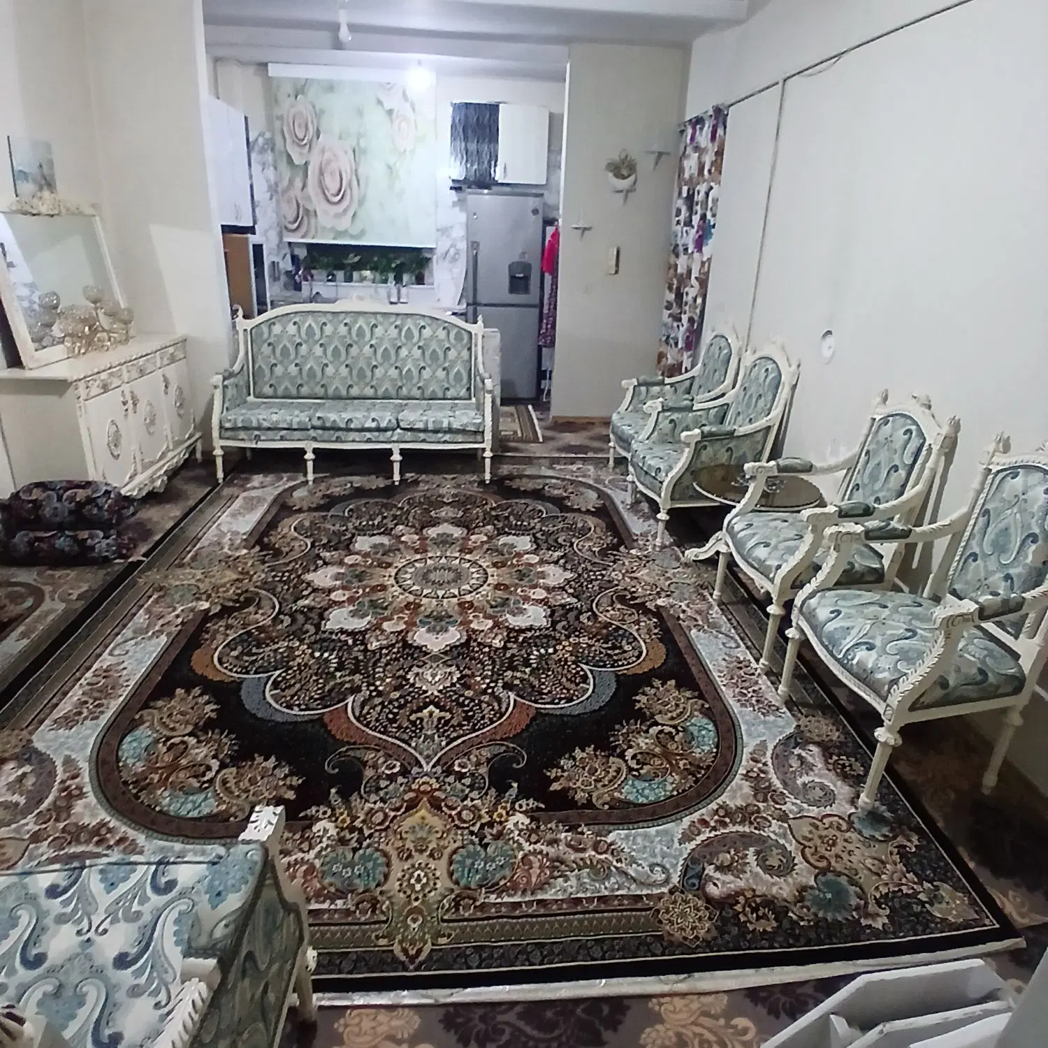 مبل ۹ نفره نیمه استیل به همراه غذاخوری۸نفره|مبلمان خانگی و میز عسلی|تهران, شهرک امام خمینی|دیوار