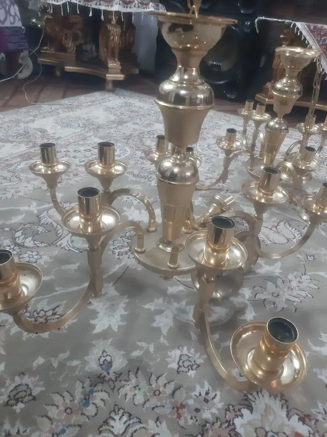 یک جفت لوستر قدیمی و دیوار کوب|لوستر و چراغ آویز|مینودشت, |دیوار