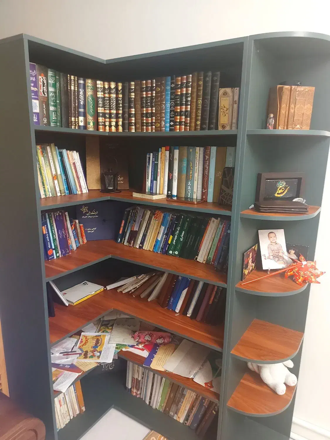 کتابخونه تمام ام دی اف ترکیب رنگ بی نظیر|کتابخانه، شلف، قفسه‌های دیواری|تهران, صد دستگاه|دیوار