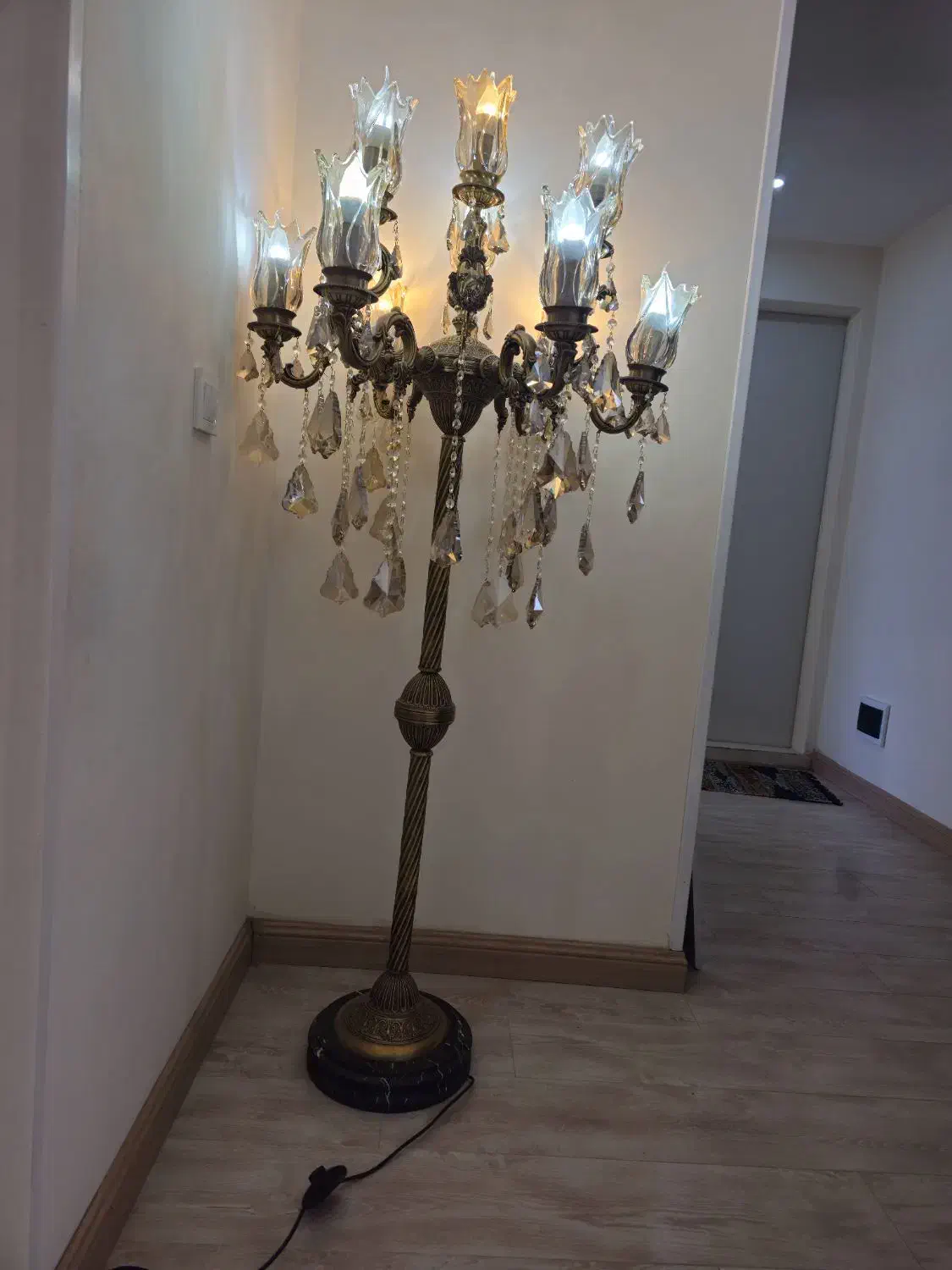 کنارسالونی ۱۰شاخه برنز|چراغ خواب و آباژور|کرمانشاه, |دیوار