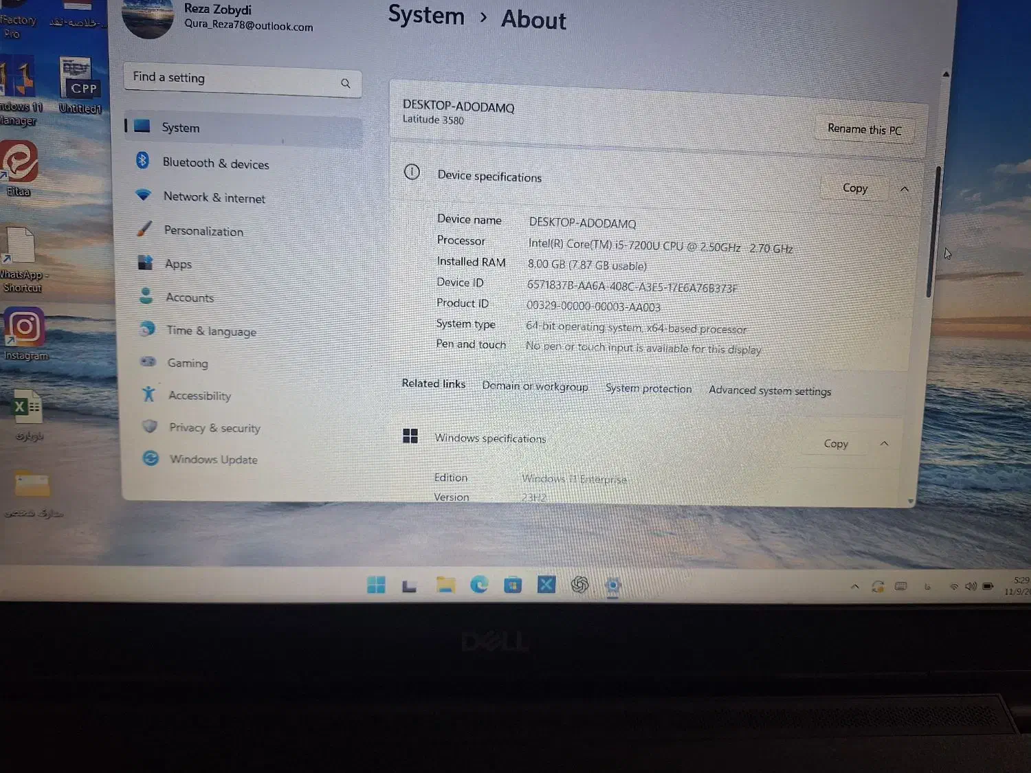 لب تابDell تمیز|رایانه همراه|میناب, |دیوار