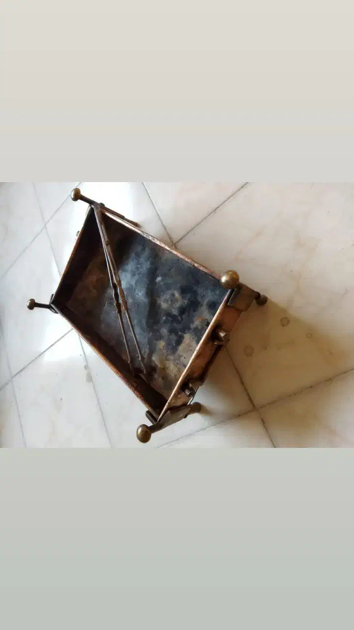 منقل مسی قدیمی|کلکسیون اشیاء عتیقه|دزفول, |دیوار