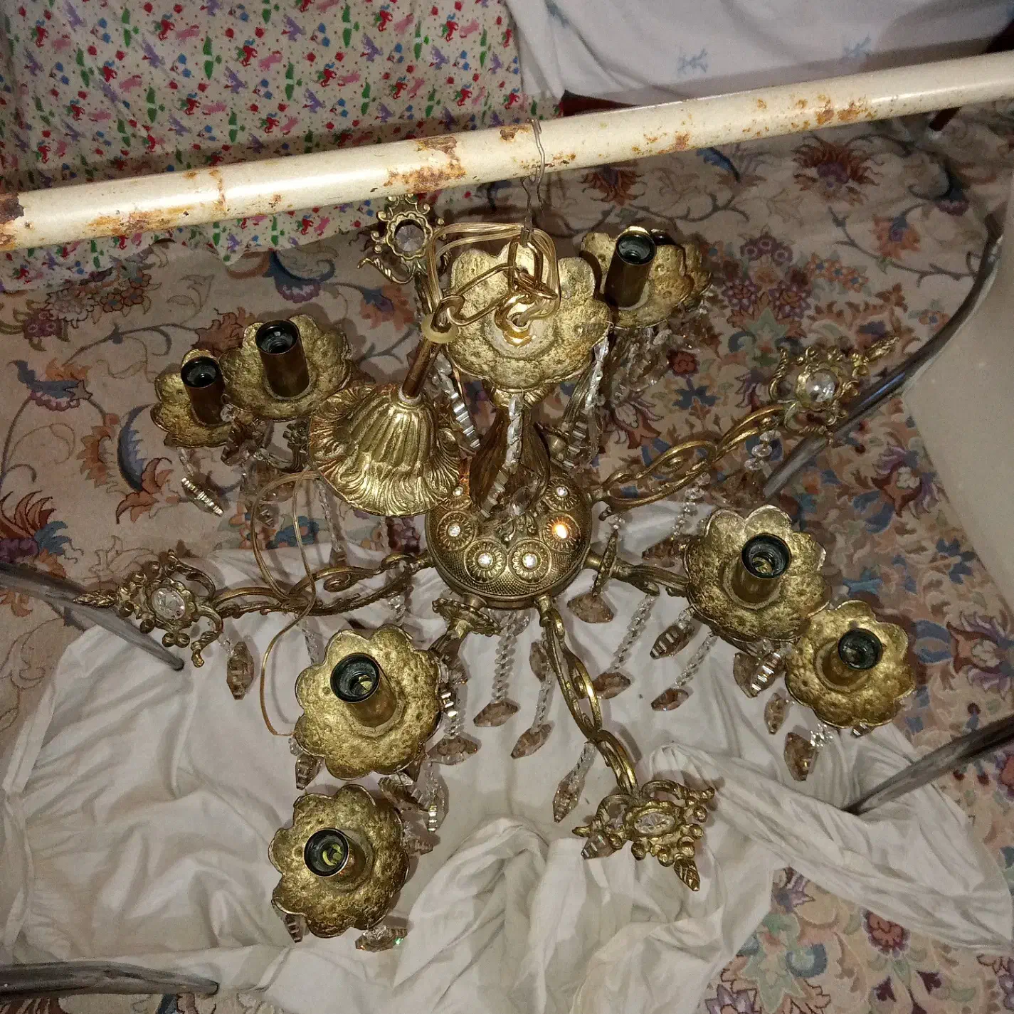 لوستر تمام برنز|لوستر و چراغ آویز|نیشابور, مازول|دیوار