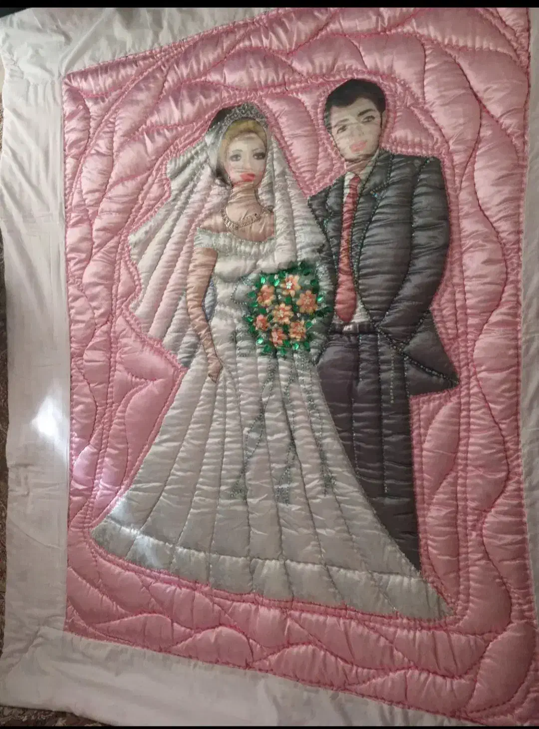 لحاف عروس دامادبرجسته|رختخواب، بالش، پتو|محمدیه-قزوین, |دیوار