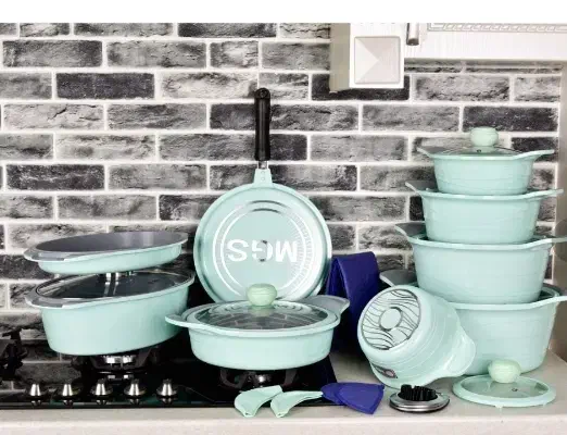 سرویس قابلمه ام جی اس ۲۳پارچه خاکستری|ظروف پختوپز|تهران, سجاد|دیوار