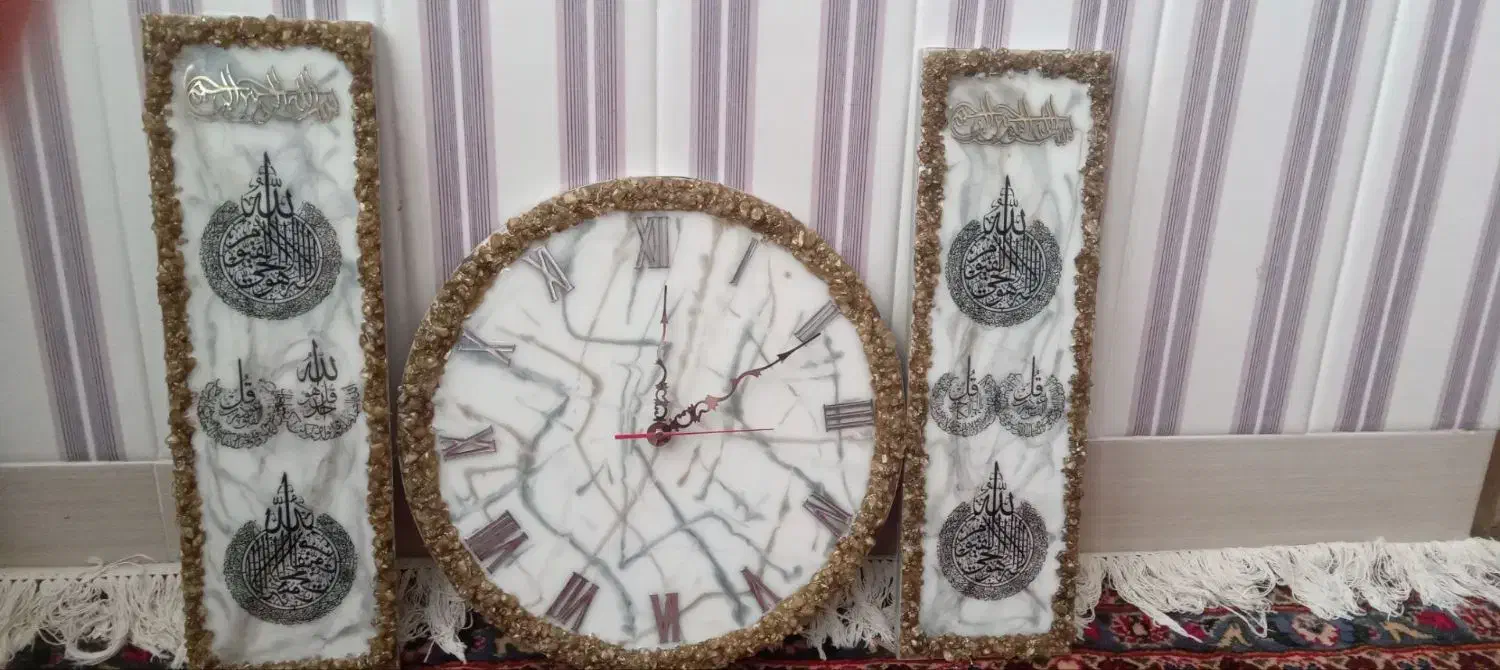 ساعت رزینی ام دی اف چوبی|ساعت دیواری و تزئینی|بناب, |دیوار