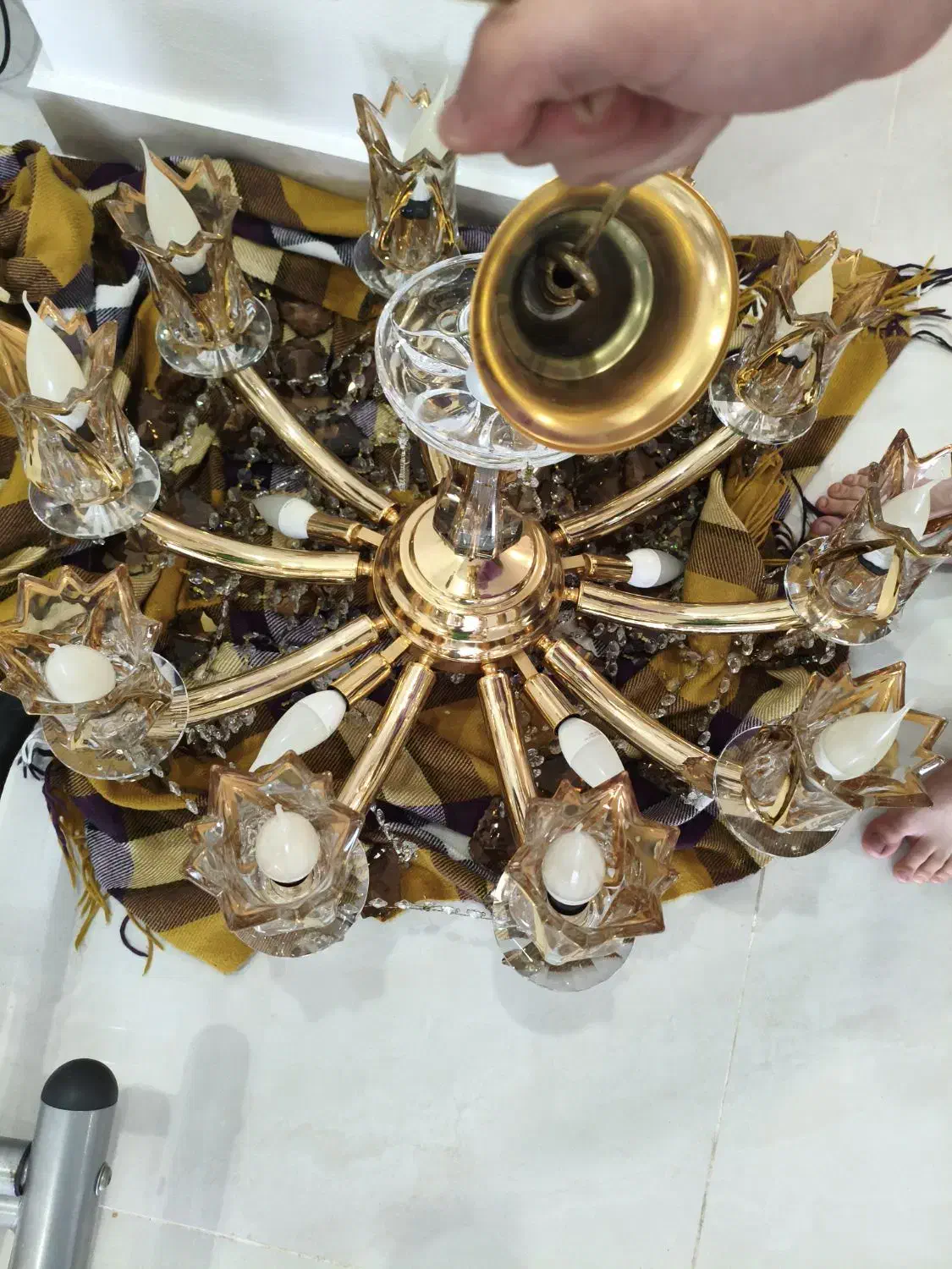 لوستر ده شعله خارجی|لوستر و چراغ آویز|نوشهر, |دیوار