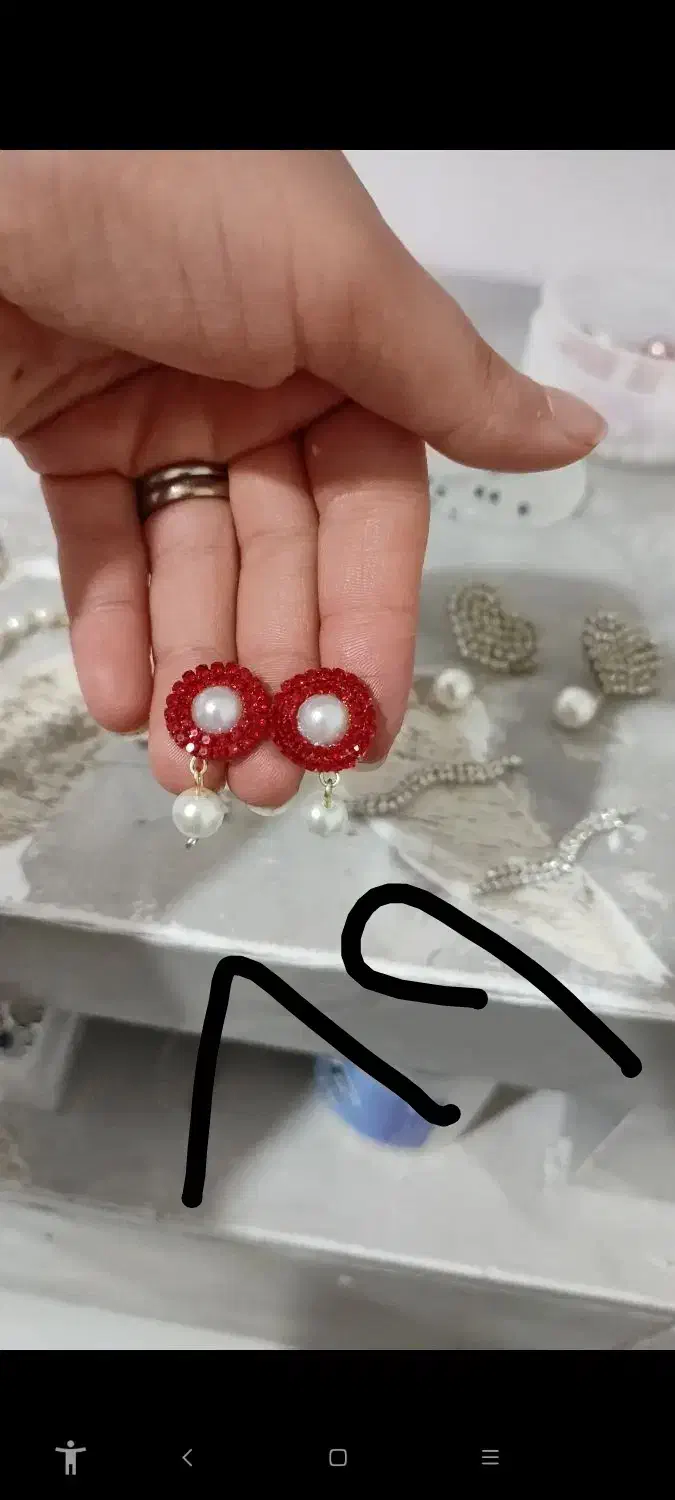 گوشواره دست ساز بسیار شیک و زیبا با قیمت مناسب|بدلیجات|کرج, اسلامآباد|دیوار