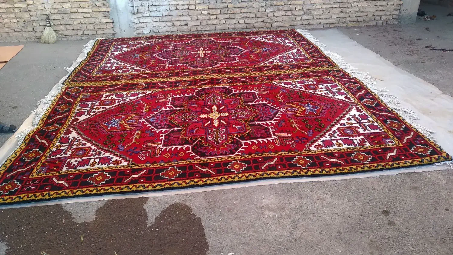 دوجفت‌فرش‌دستبافت‌شش‌۶متر‌بارماخ‌توخوش‌وتک‌۹متر|فرش|تبریز, |دیوار