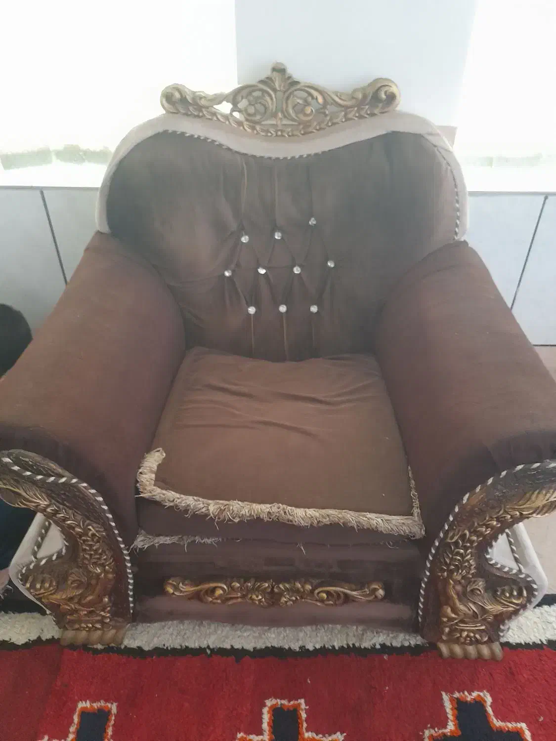 مبل قهوه ای ۷ نفره|مبلمان خانگی و میز عسلی|کازرون, |دیوار