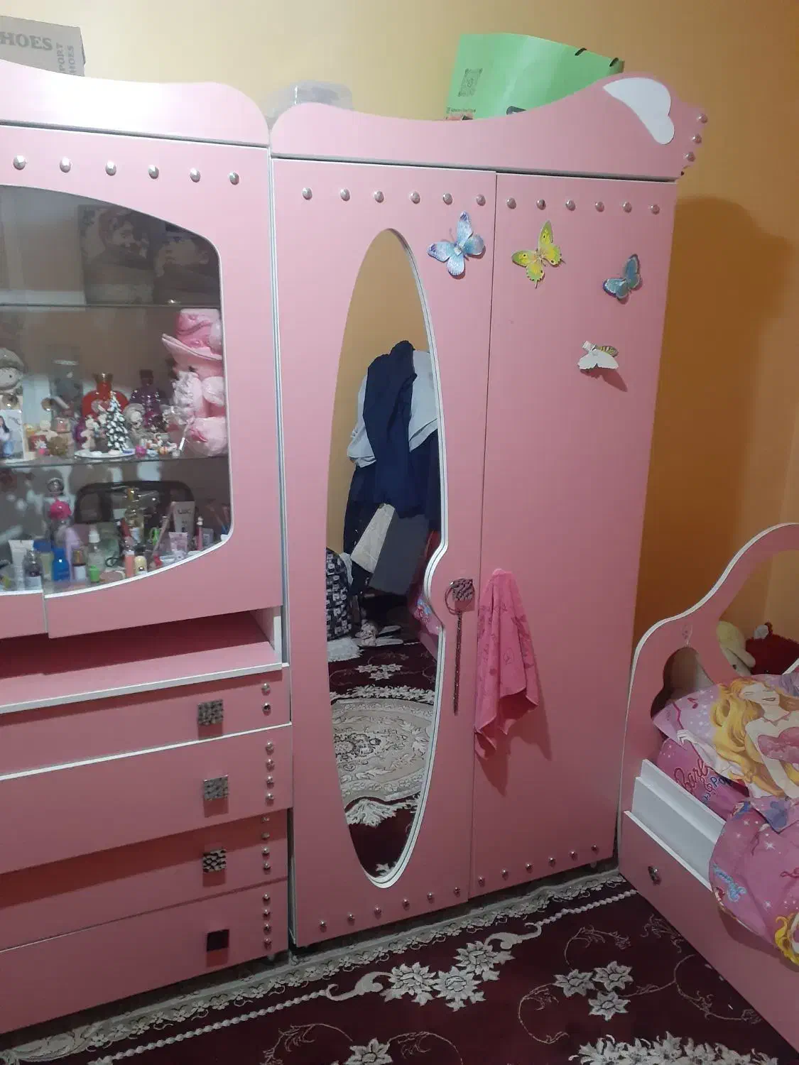 تخت خواب دخترانه|تخت و سرویس خواب|فولادشهر, مسکن مهر فولادشهر|دیوار