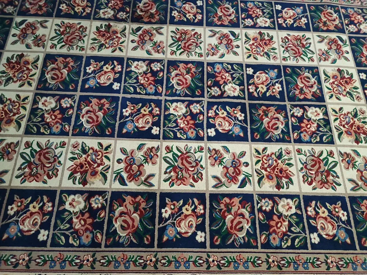 فرش گلیم گلفرنگ سرمه ای|فرش|نور, |دیوار