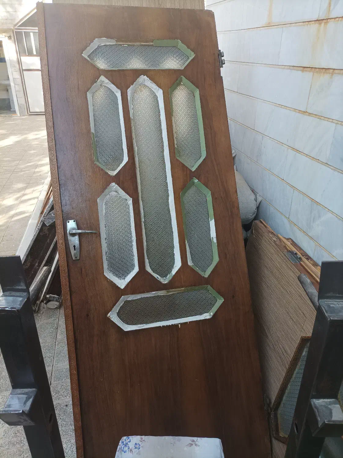 دو درب چوبی قدیمی یک لنگه با یک درب دولنگه|مصالح و تجهیزات ساختمان|الشتر, |دیوار