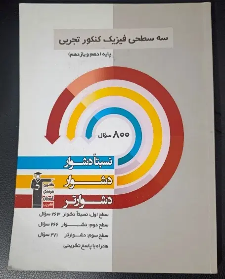 فیزیک کنکور تجربی ( دهم و یازدهم ) سه سطحی قلمچی|کتاب و مجله آموزشی|تهران, فلسطین (میدان انقلاب)|دیوار