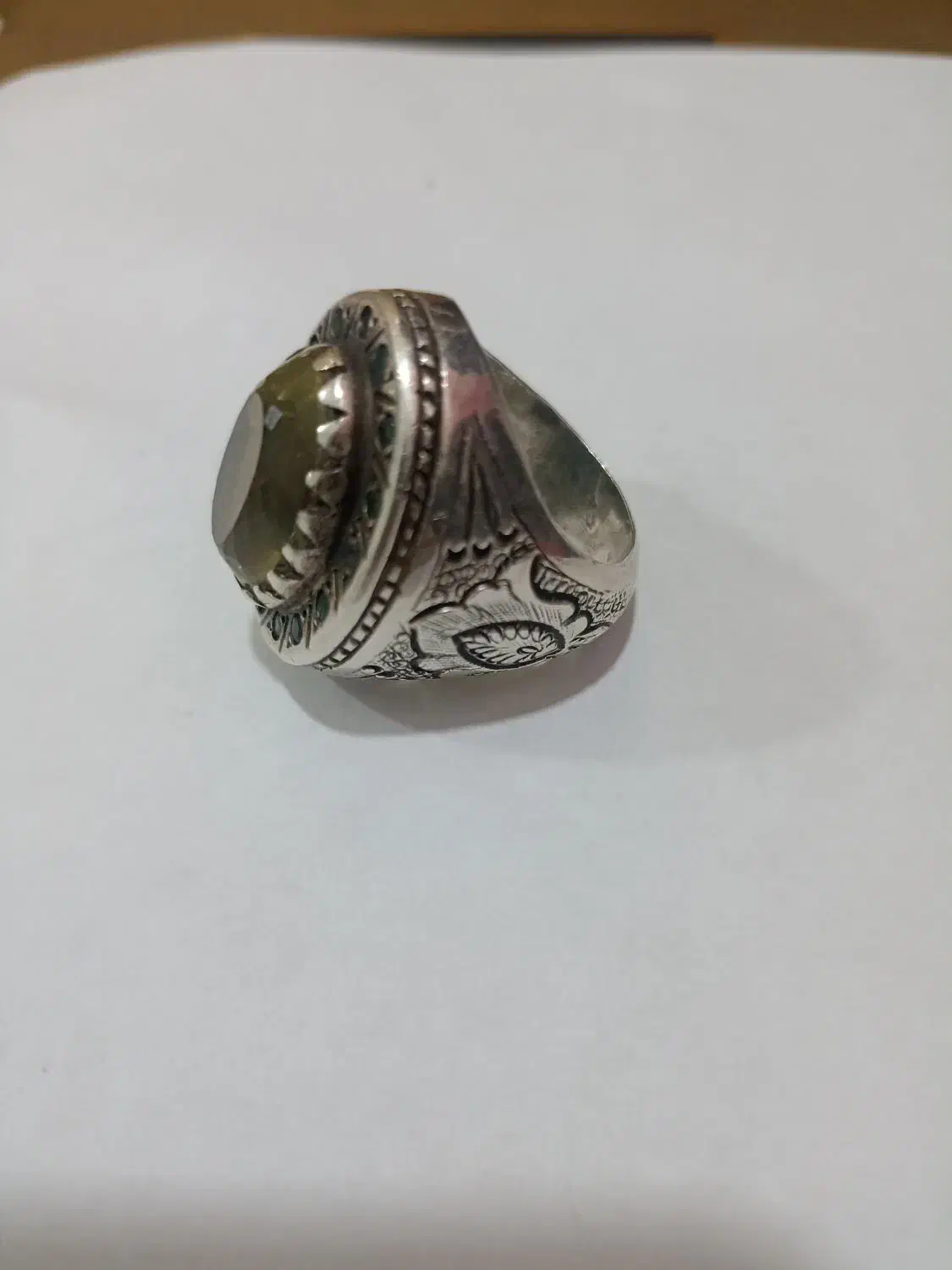 توپاز لیمویی با مخراجهای معدنی اصل ، رکاب دستساز|جواهرات|امیدیه, |دیوار