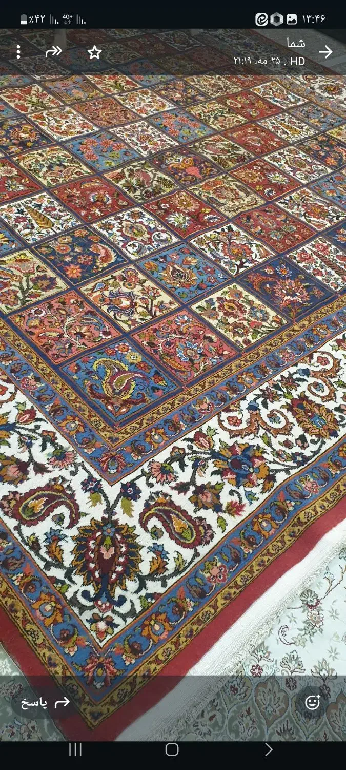 فرش دستباف خشتی تازه افتاده|فرش|نجفآباد, امیرآباد|دیوار