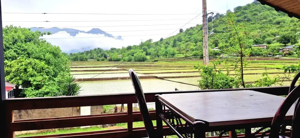 (الیاس) کلبه دوخوابه شیک و نقلی با چشم انداز عالی|اجارهٔ کوتاهمدت ویلا و باغ|ماسال, |دیوار