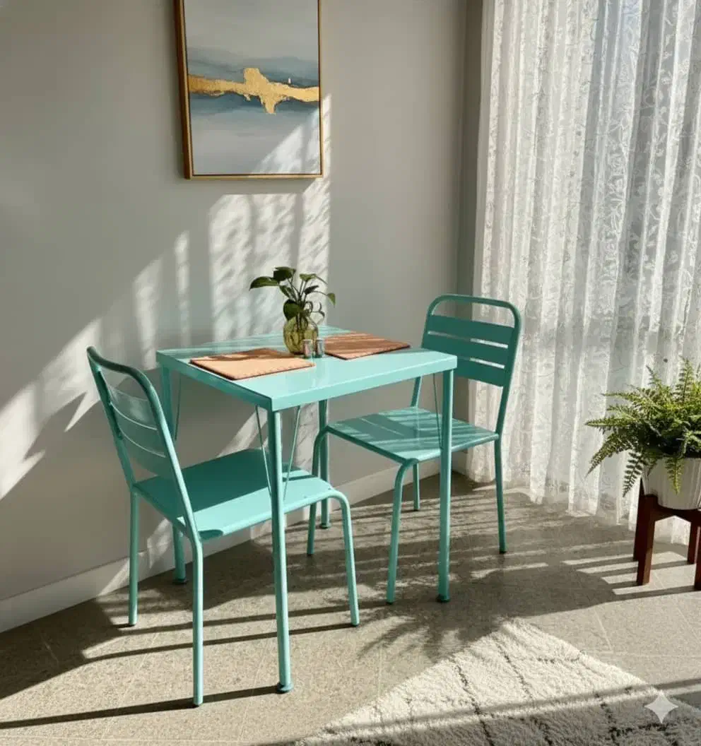 صندلی تمام فلزی همراه با میز فلزی|میز و صندلی غذاخوری|قیامدشت - خاورشهر, |دیوار